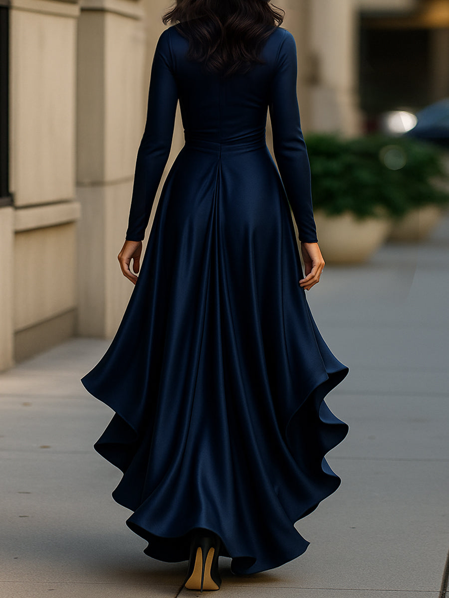 Palma | Satin Maxi Ruffle Dress