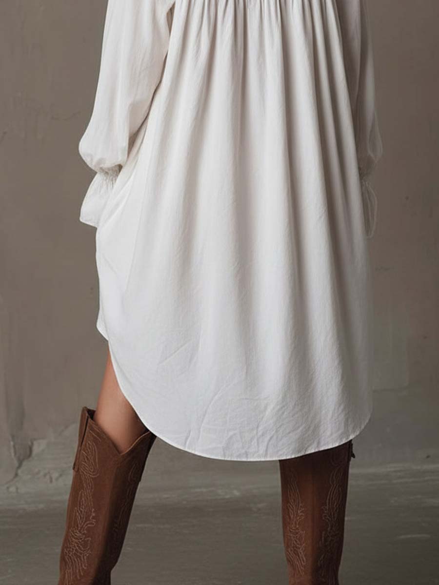 Lucia | Lace Detail Irregular-Hem Mini Dress