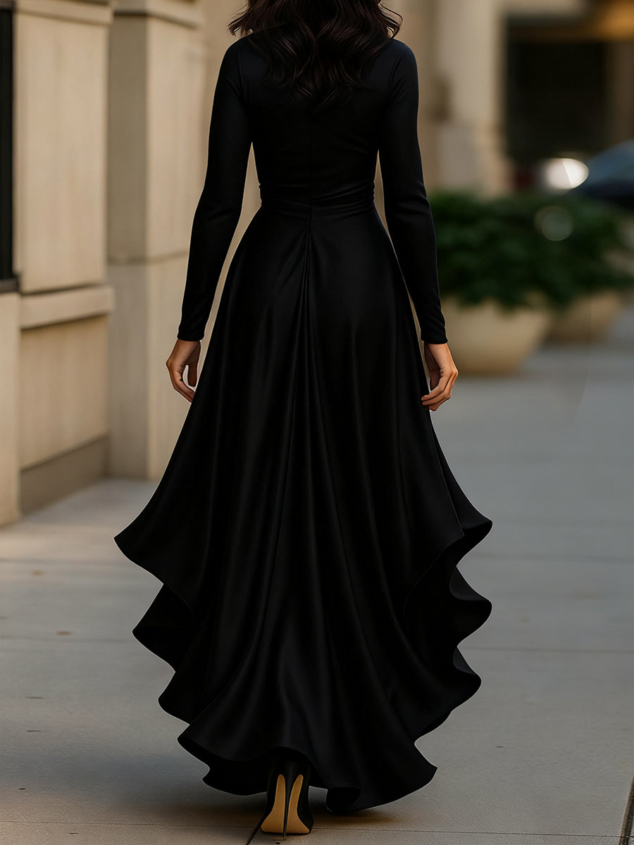 Palma | Satin Maxi Ruffle Dress
