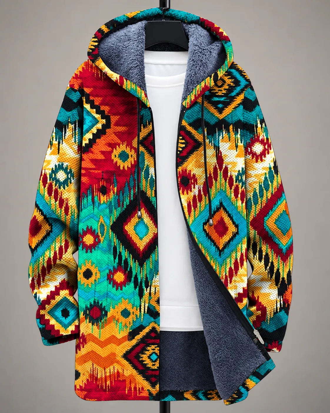 Celeste Modern Art-Print Hooded Jacket