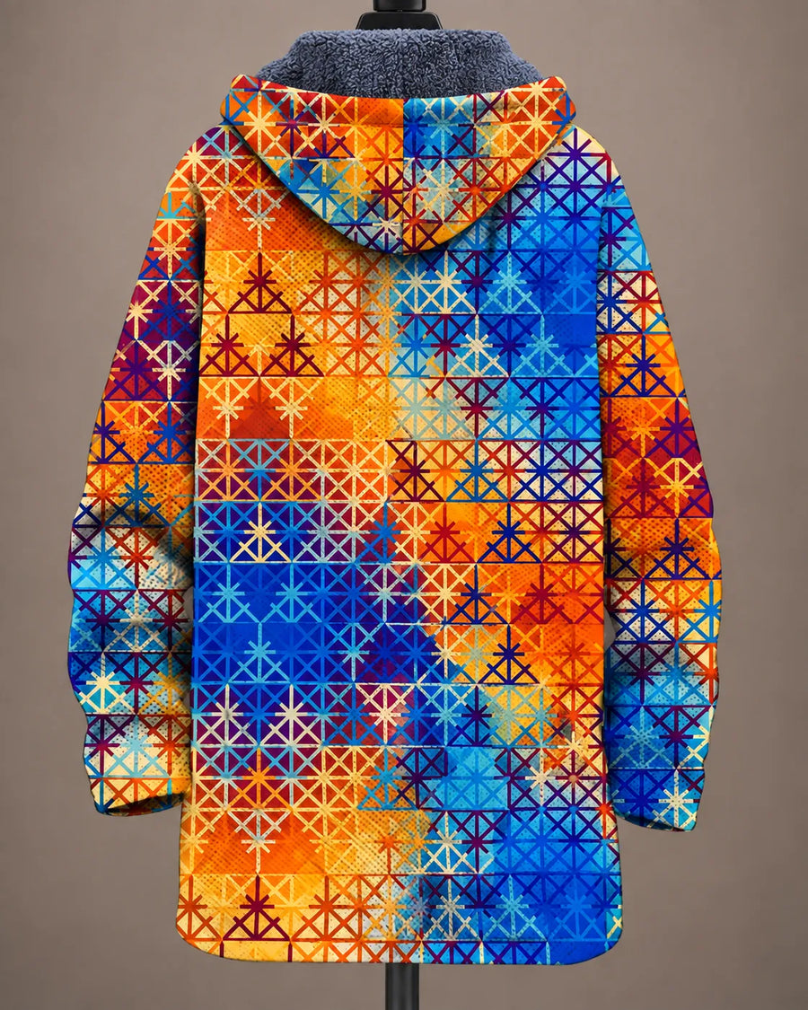 Serena Vibrant Mosaic Hooded Jacket