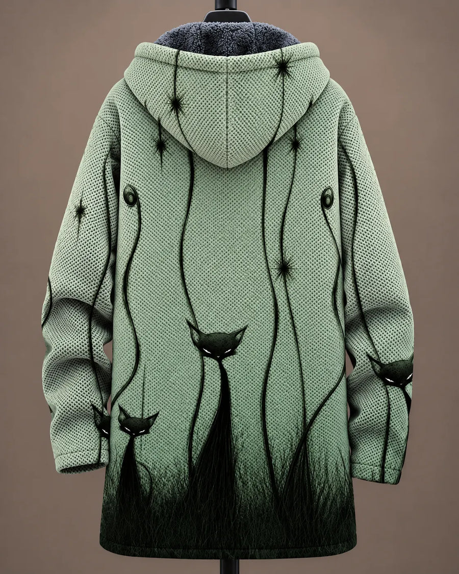 Elowen Whimsical Cat Hooded Jacket