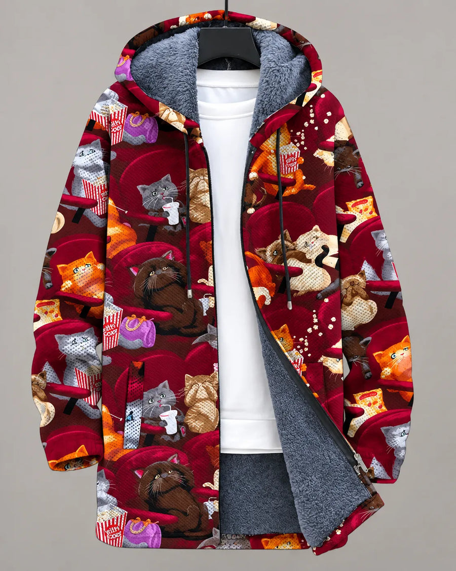 Delilah Cinema Cats Hooded Jacket