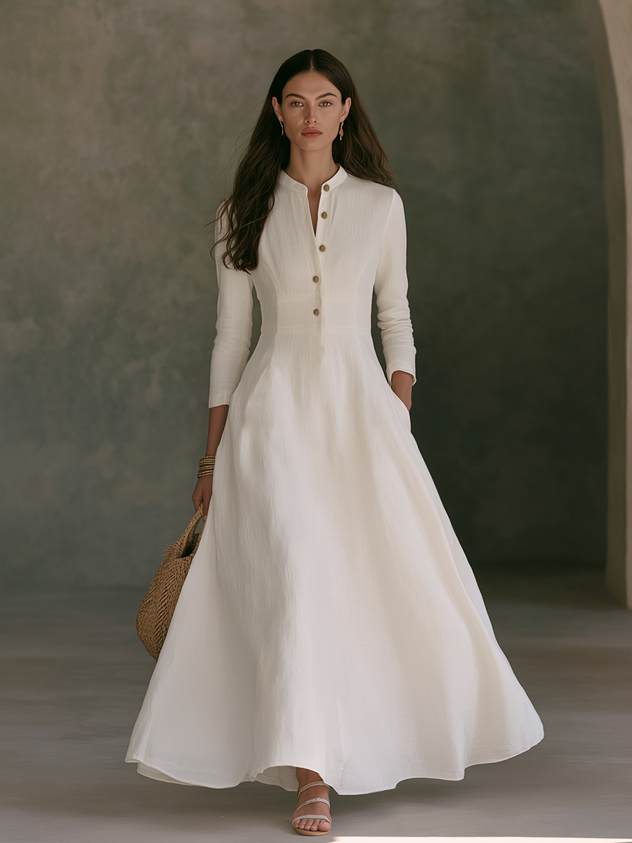 Thelma | Linen A-Line Maxi Dress