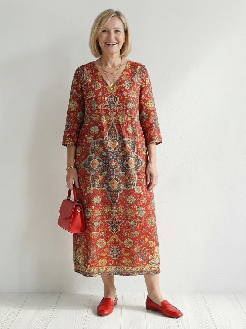 Carter | Ease Patchwork Midi Dress