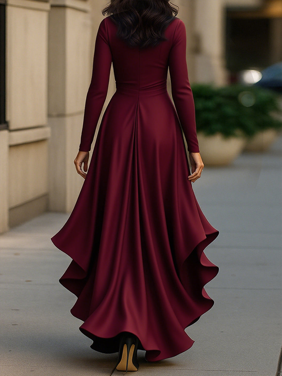 Palma | Satin Maxi Ruffle Dress