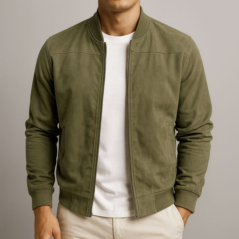 Nico – Timeless Genuine Suede Bomber Jacket