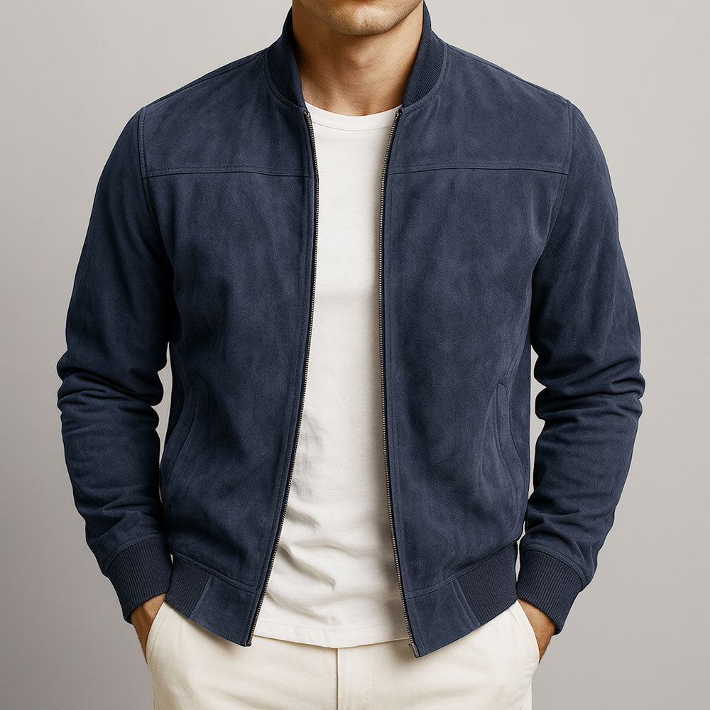 Nico – Timeless Genuine Suede Bomber Jacket
