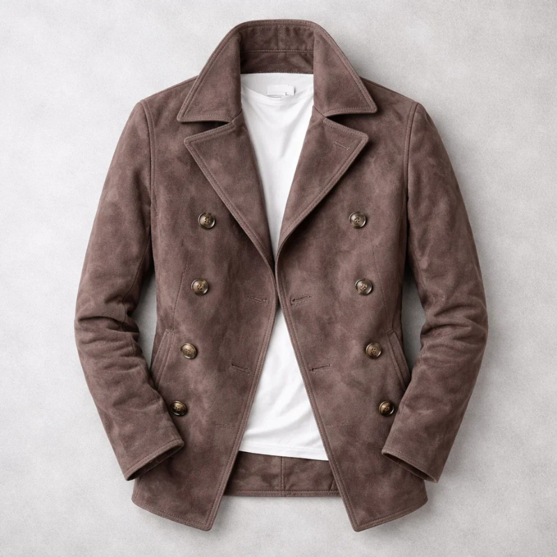 Porter - Suede Double-Breasted Coat