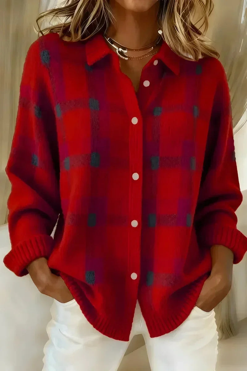 Ivalene | Plaid Button Cardigan