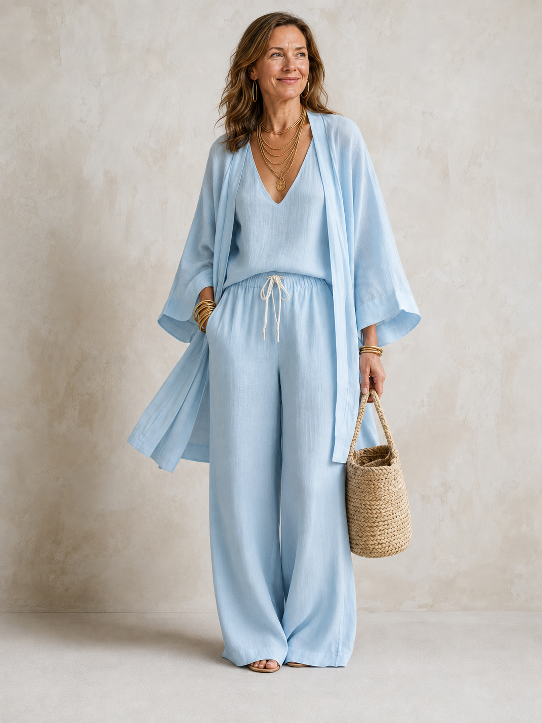 Elena | 3-Piece Linen Look Set