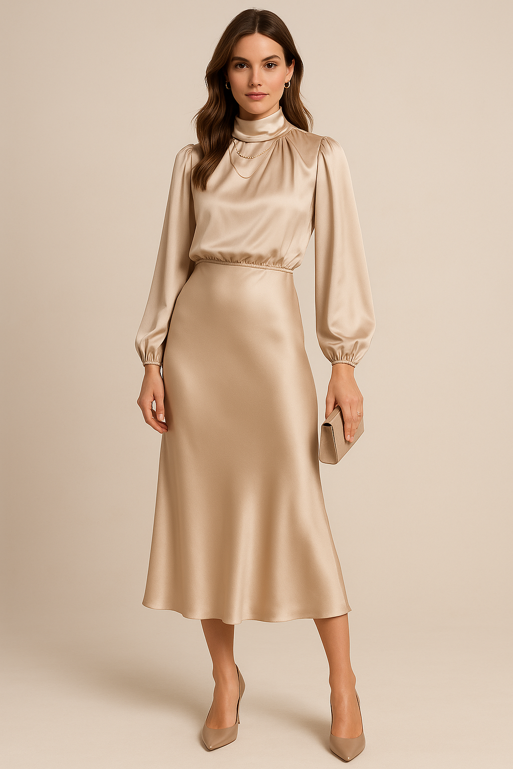 High Waist Midi Dress