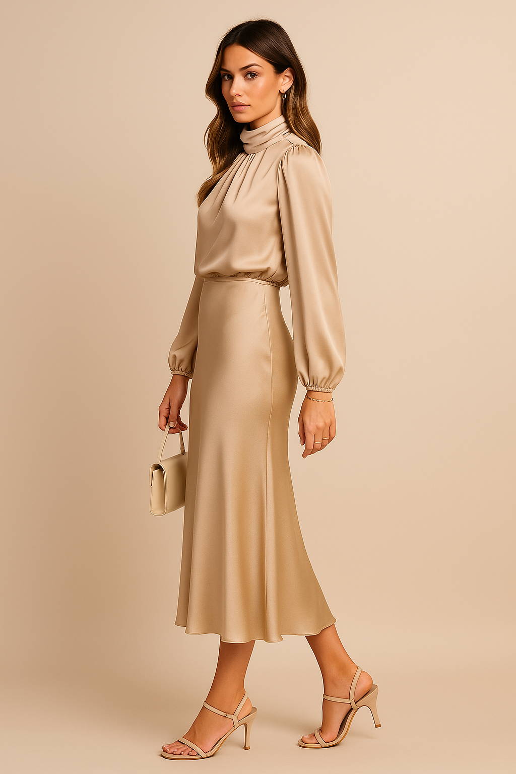 High Waist Midi Dress