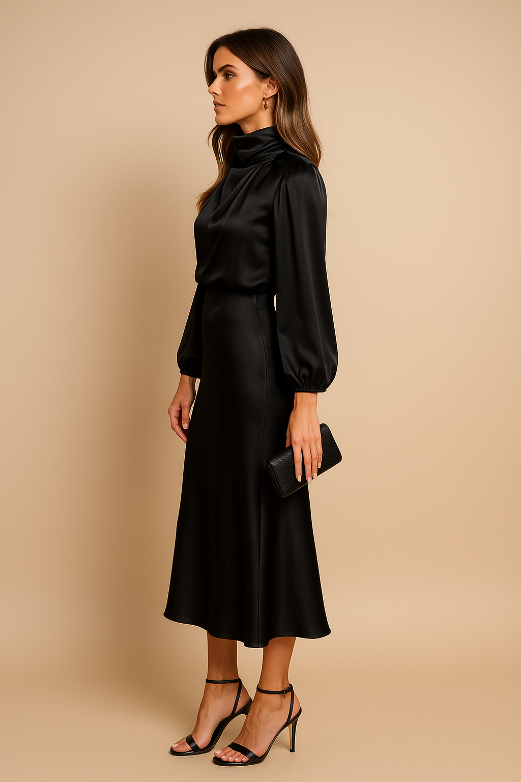 High Waist Midi Dress