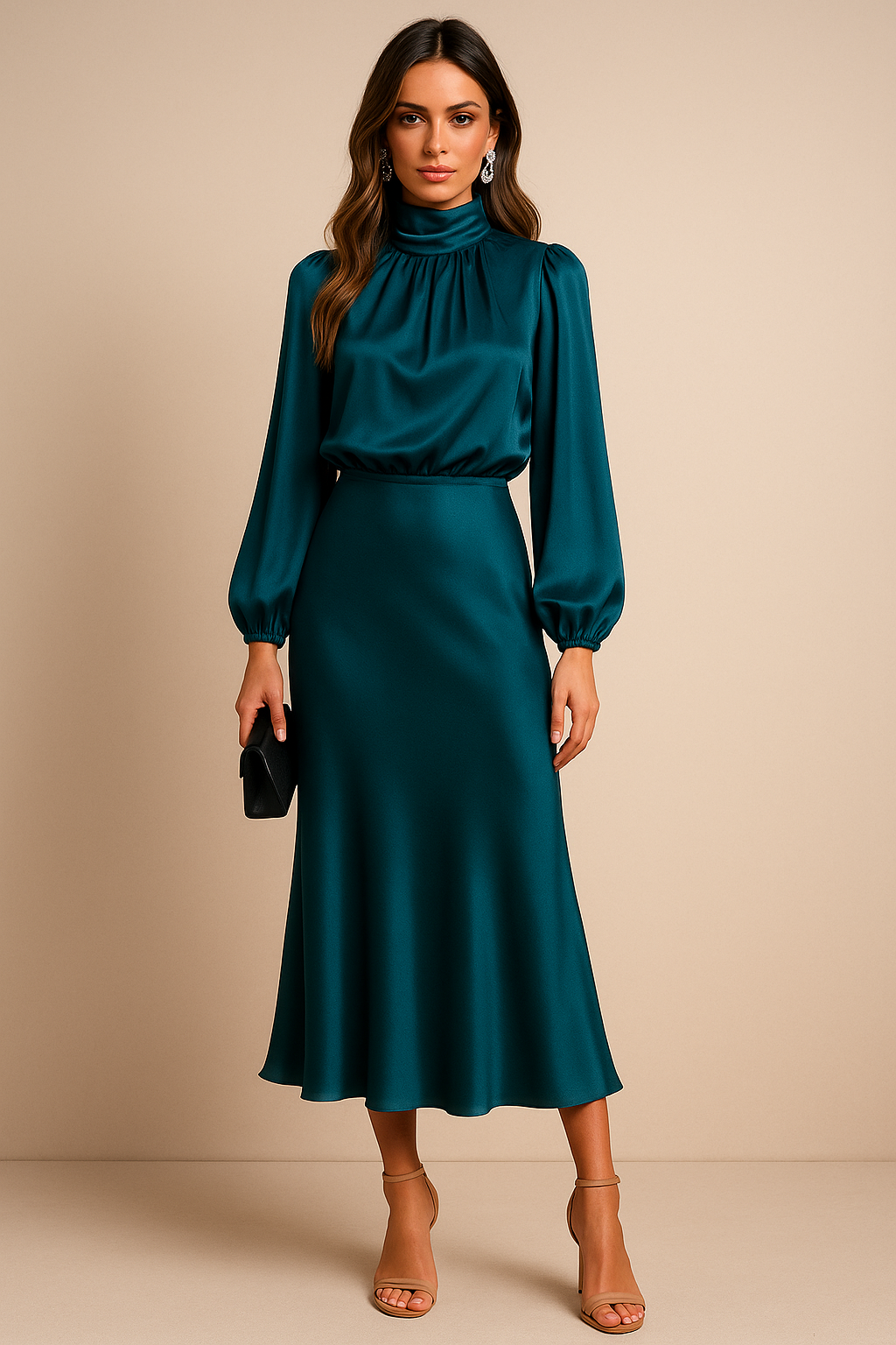 High Waist Midi Dress