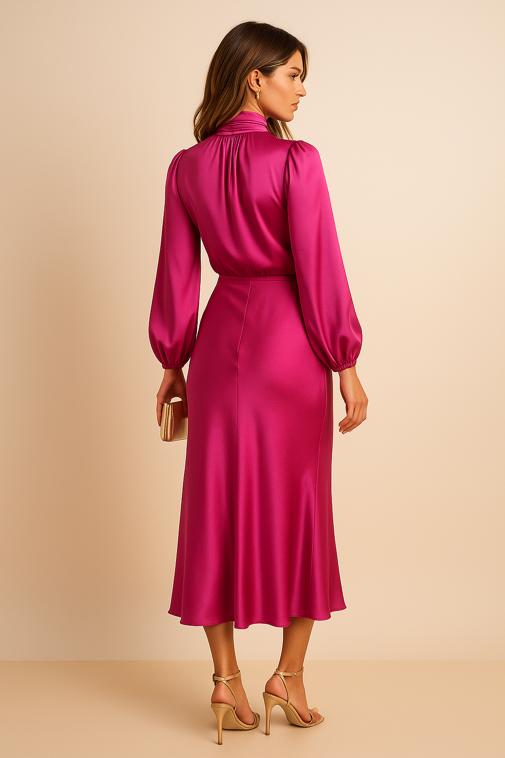 High Waist Midi Dress