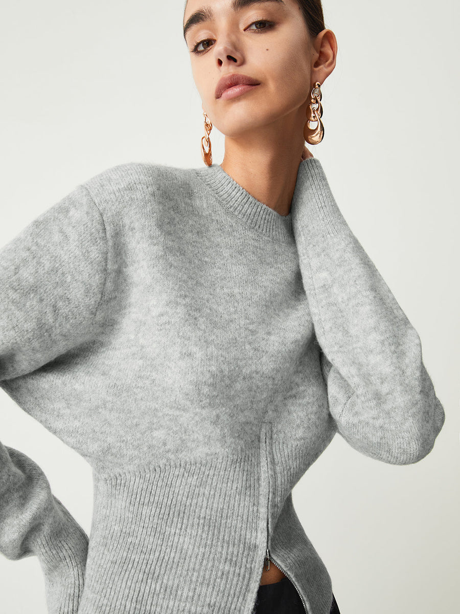 Half Zip Sweater Women – Fuzzy Knit Pullover with Long Sleeves, Cozy Fall Sweaters