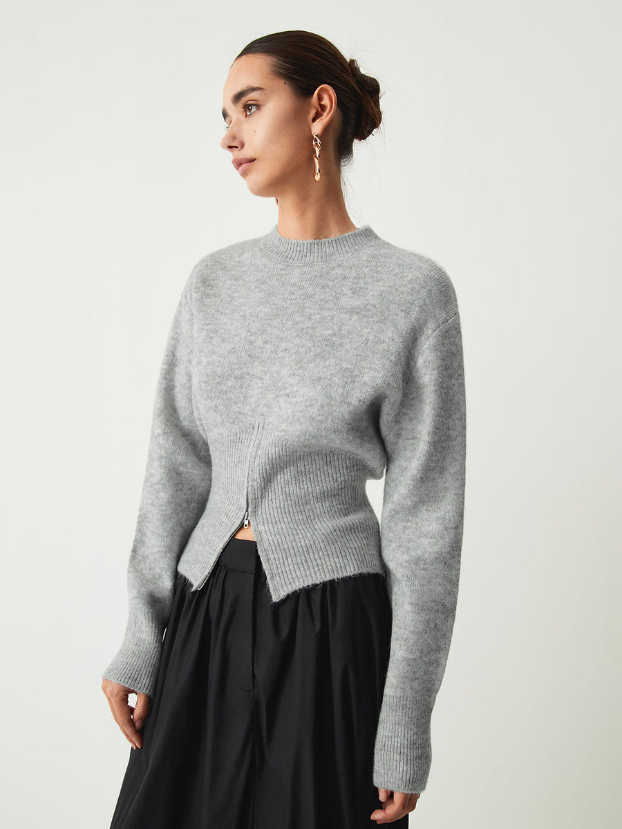 Half Zip Sweater Women – Fuzzy Knit Pullover with Long Sleeves, Cozy Fall Sweaters