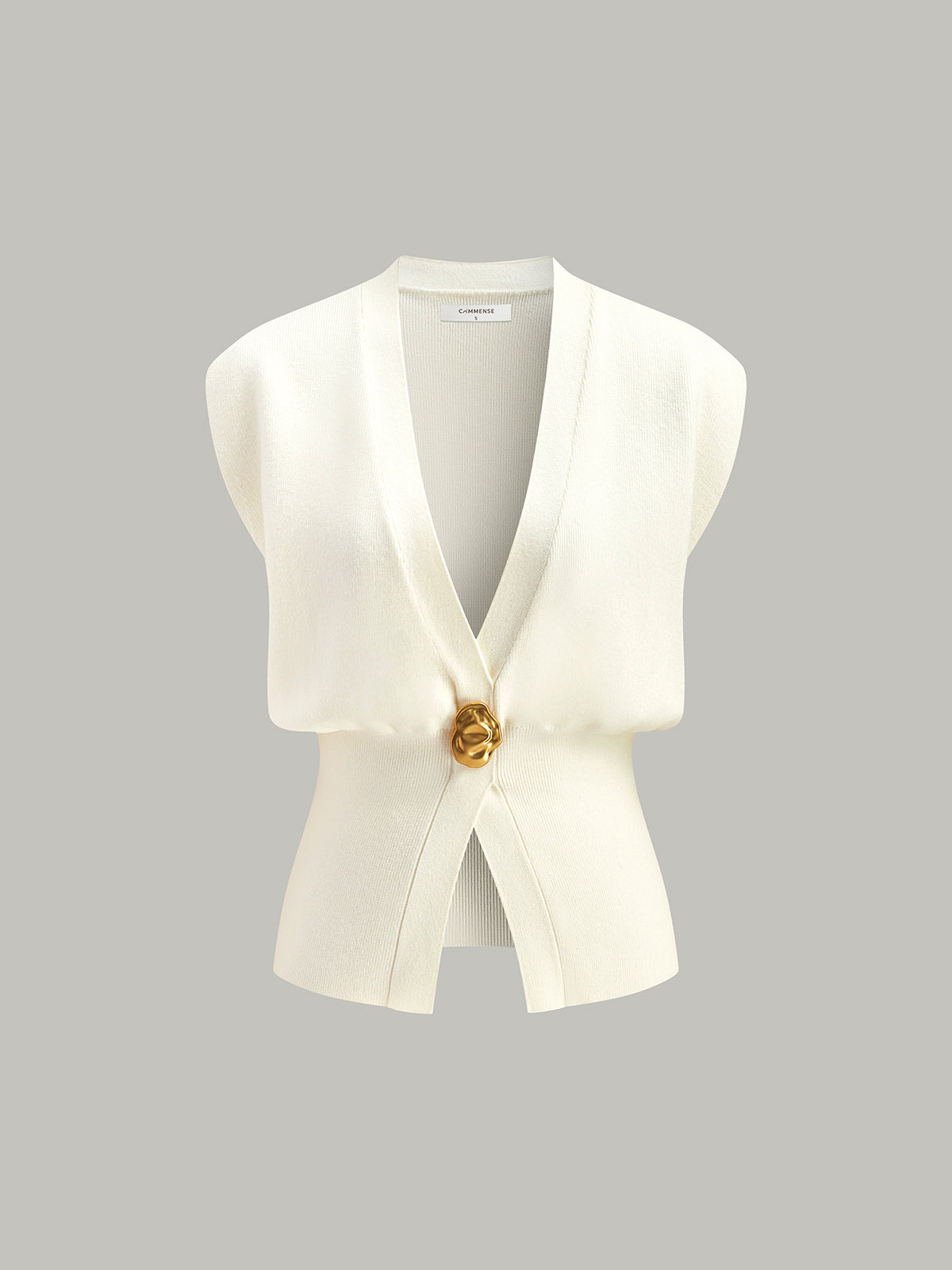 Sweater Vest Women – V Neck Knit Vest with Button Detail, Sleeveless Fall Sweater Top