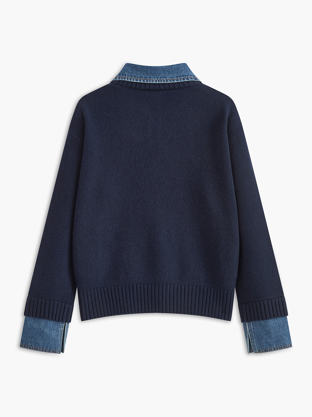 Collared Sweater for Women – 2 in 1 Layered Look Knit Pullover, Relaxed Fit Fall Sweater