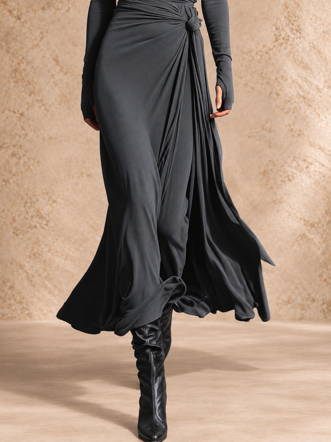 YASMINA | MAXI DRESS WITH SIDE TIE