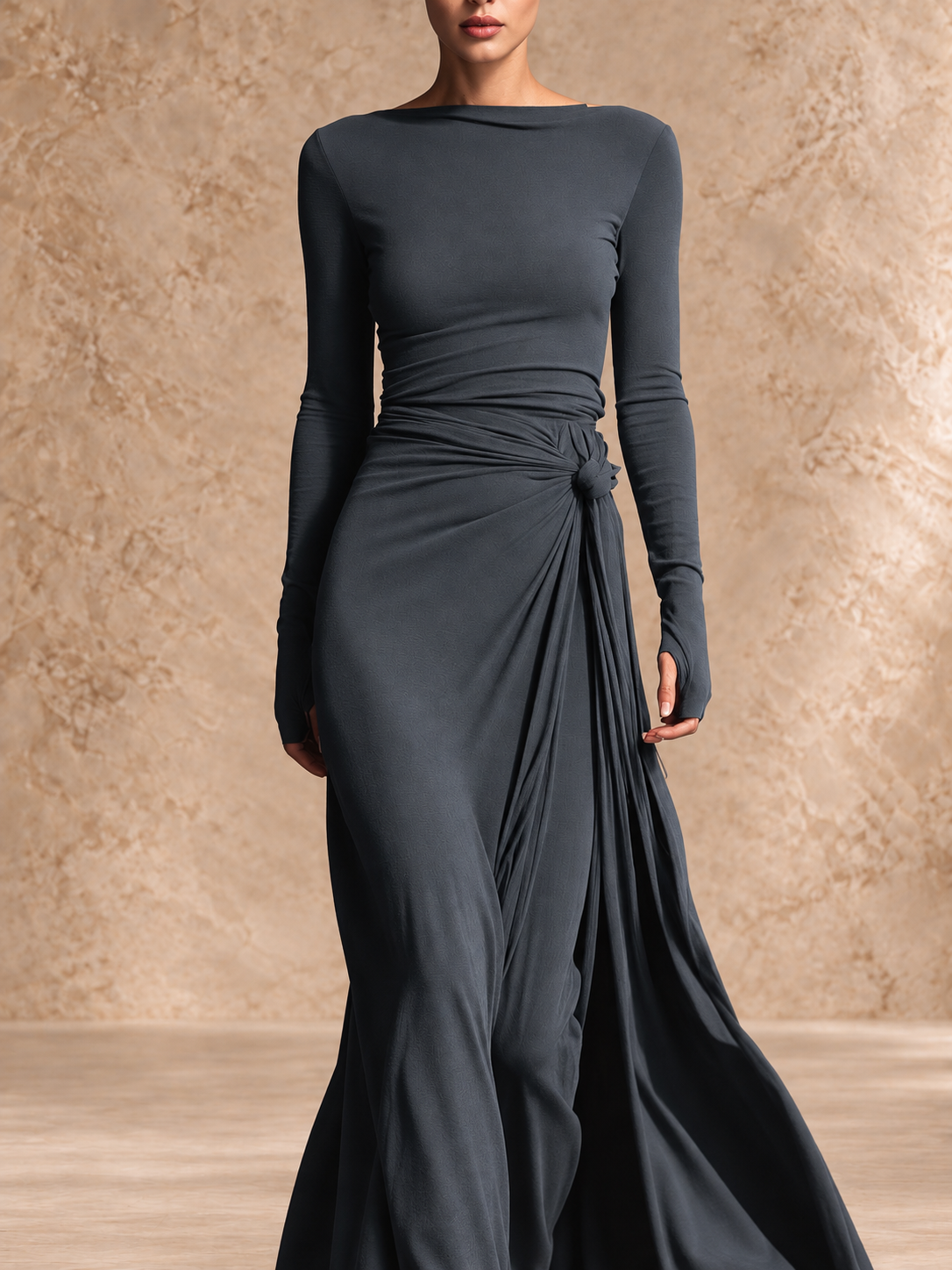YASMINA | MAXI DRESS WITH SIDE TIE
