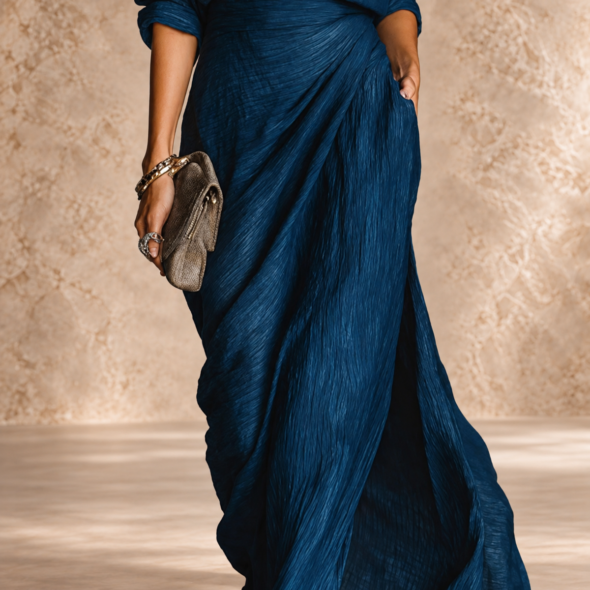 ISMERIA | PLEATED MAXI ENSEMBLE