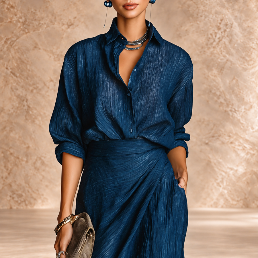 ISMERIA | PLEATED MAXI ENSEMBLE
