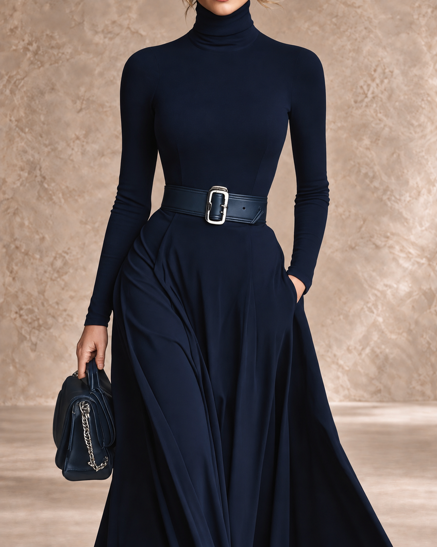 CORTLISS | HIGH-NECK MAXI DRESS
