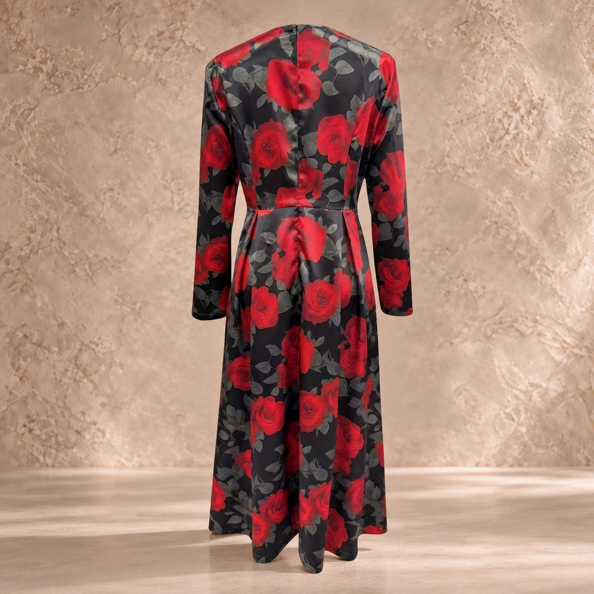 LILLA | ELEGANT VINTAGE A-LINE MAXI DRESS WITH FLORAL PRINT