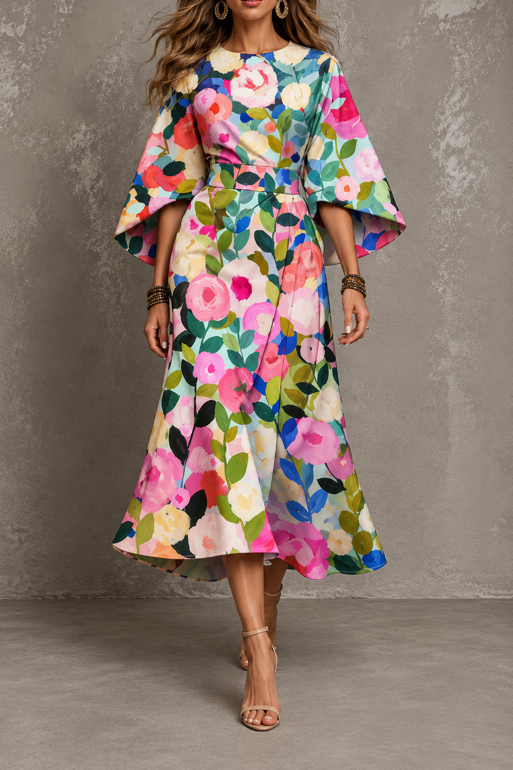 Moxlan | Elegant Floral Dress