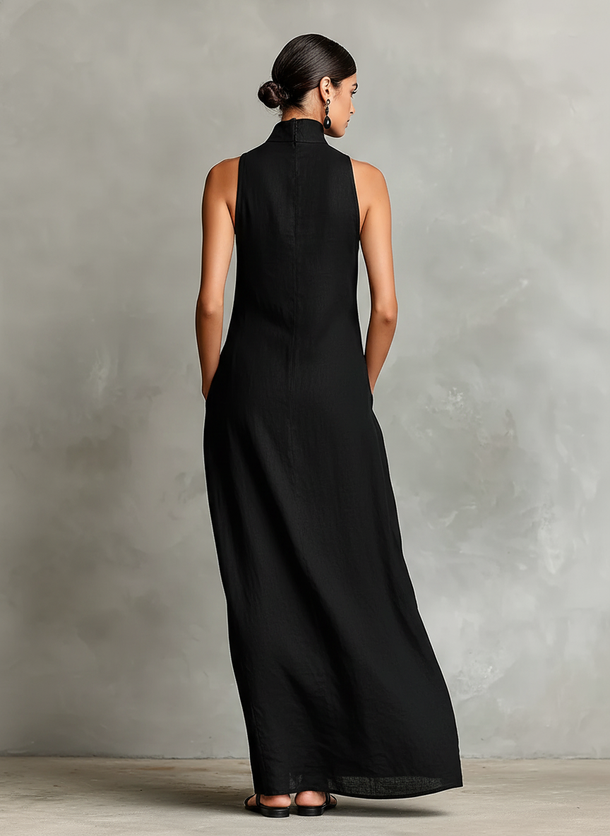 Chrissy | High-Neck Pocket Maxi Dress