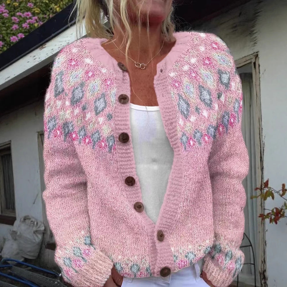Junella | Two-Tone Knit Cardigan