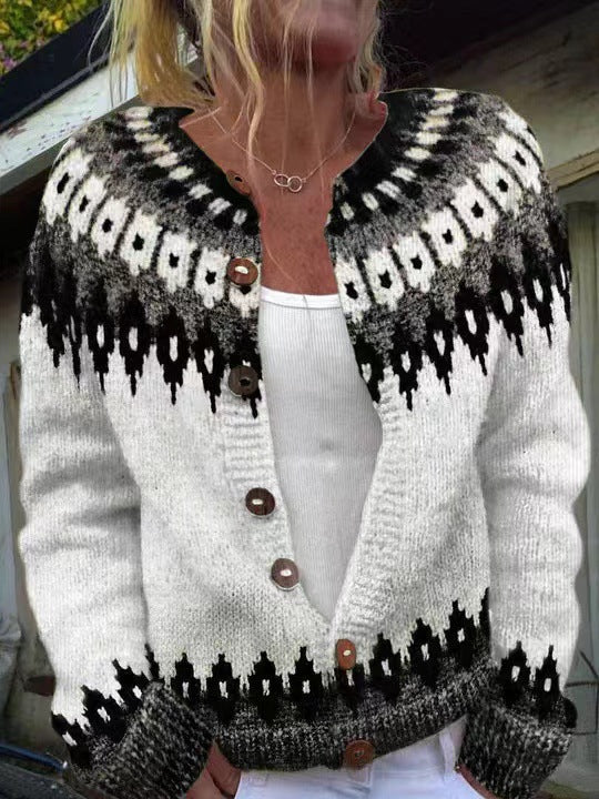 Junella | Two-Tone Knit Cardigan