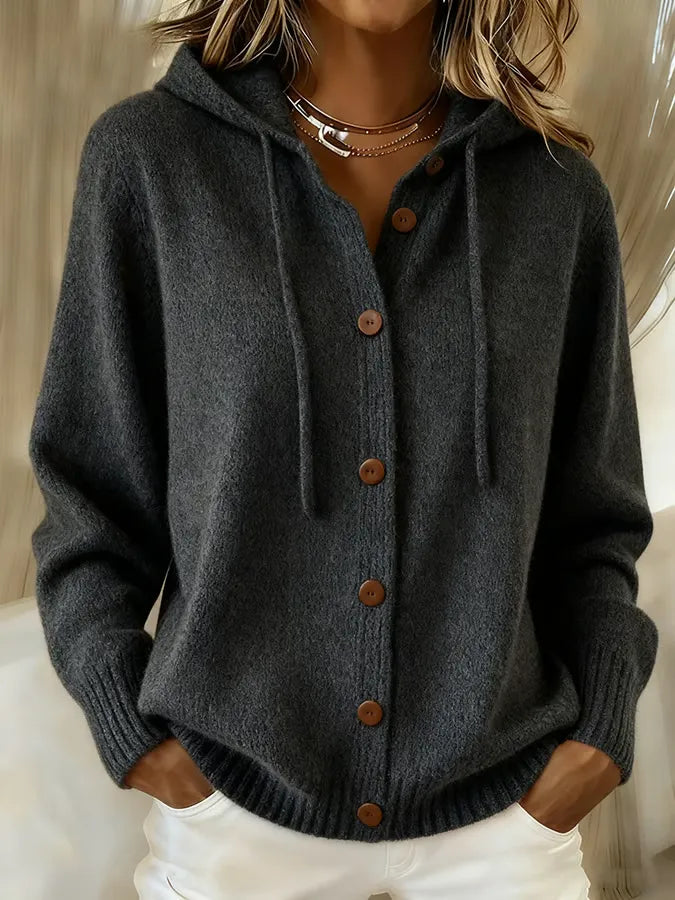 Brenda | Warm Button Cardigan Hoodie