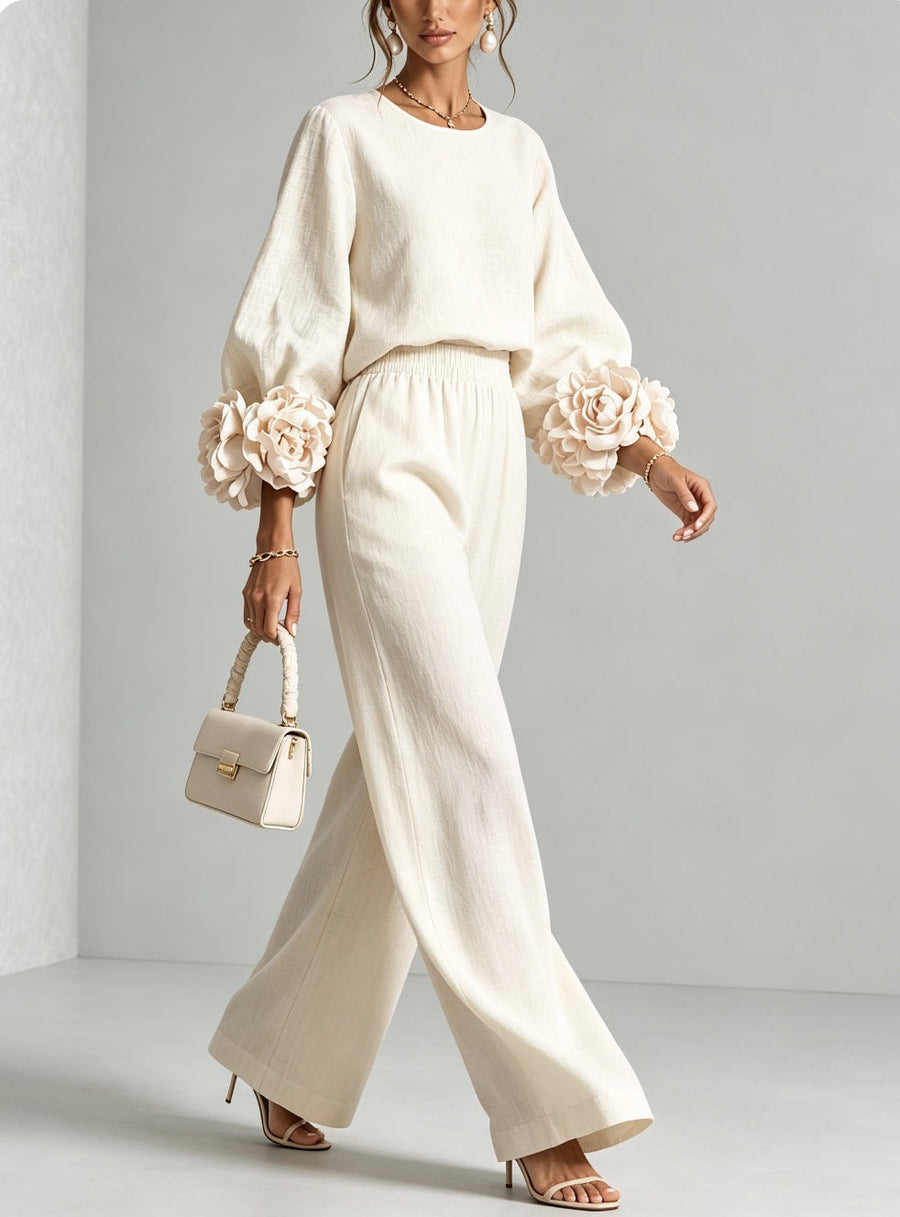Evangeline | Rosette-Cuff Two-Piece Set