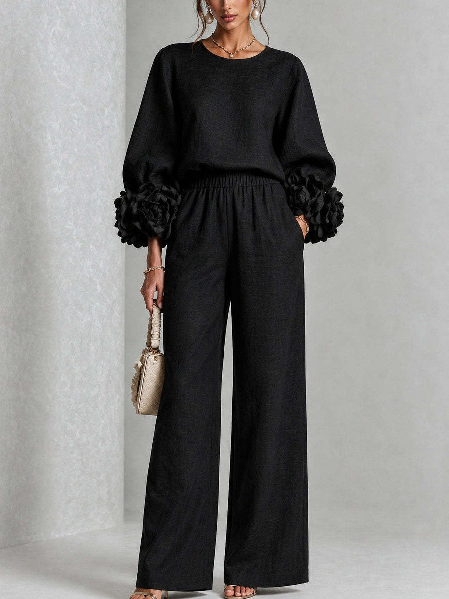 Vivienne | Rosette-Cuff Two-Piece Set