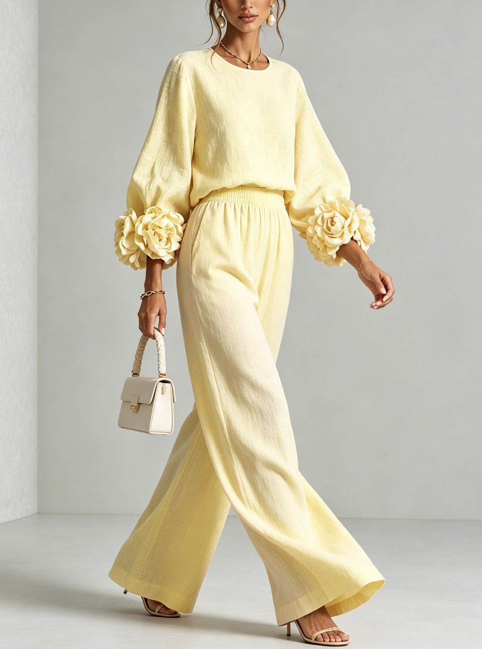 Clementine | Rosette-Cuff Two-Piece Set