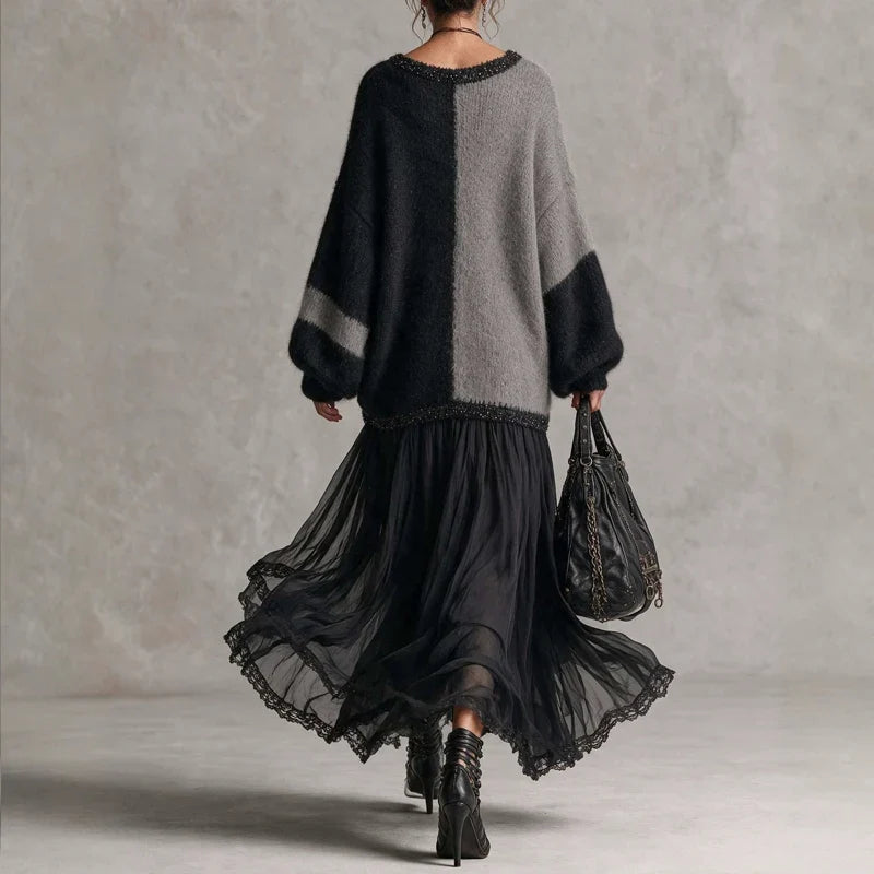 Kara | Color Block Knit Dress