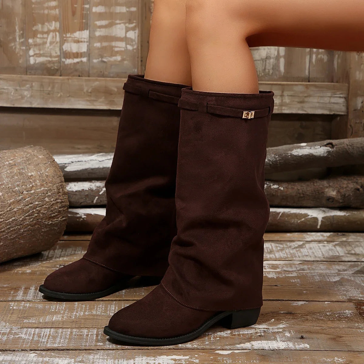 Nell | Foldover Mid-Calf Boots