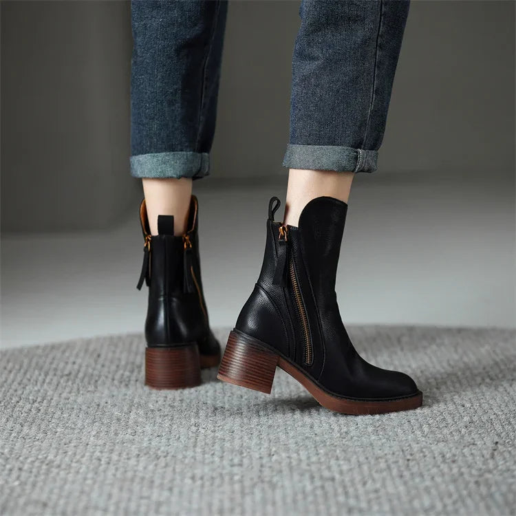 Emily | Stacked Heel Ankle Boots