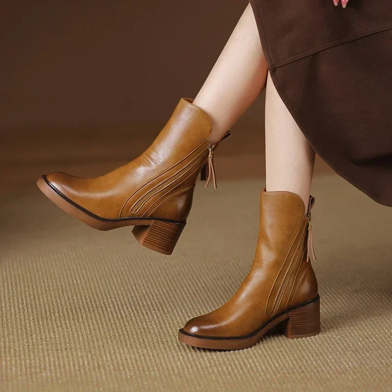 Emily | Stacked Heel Ankle Boots