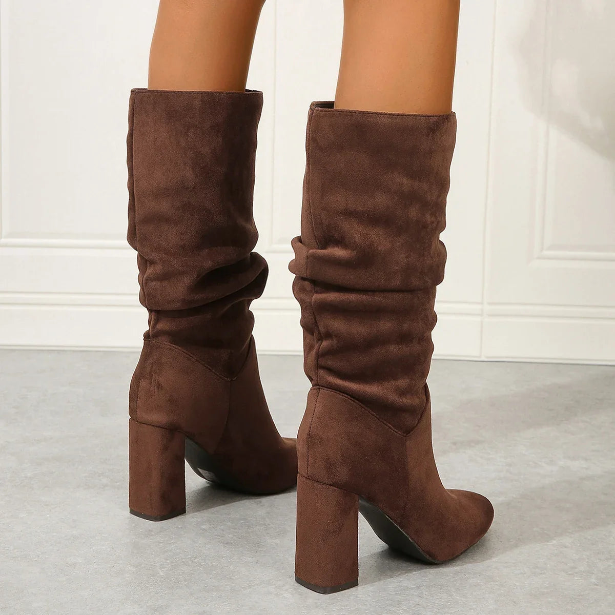 Marsha | Slouch Block Heel Boots