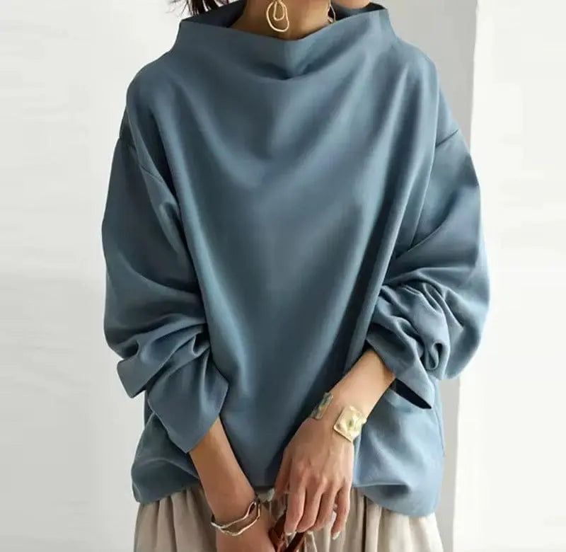 Adaline | Oversized Roll Neck Knit Top for Women