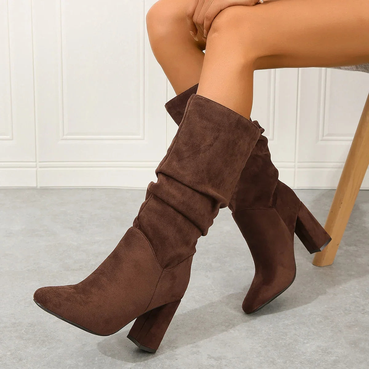 Marsha | Slouch Block Heel Boots