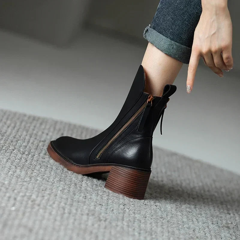 Emily | Stacked Heel Ankle Boots
