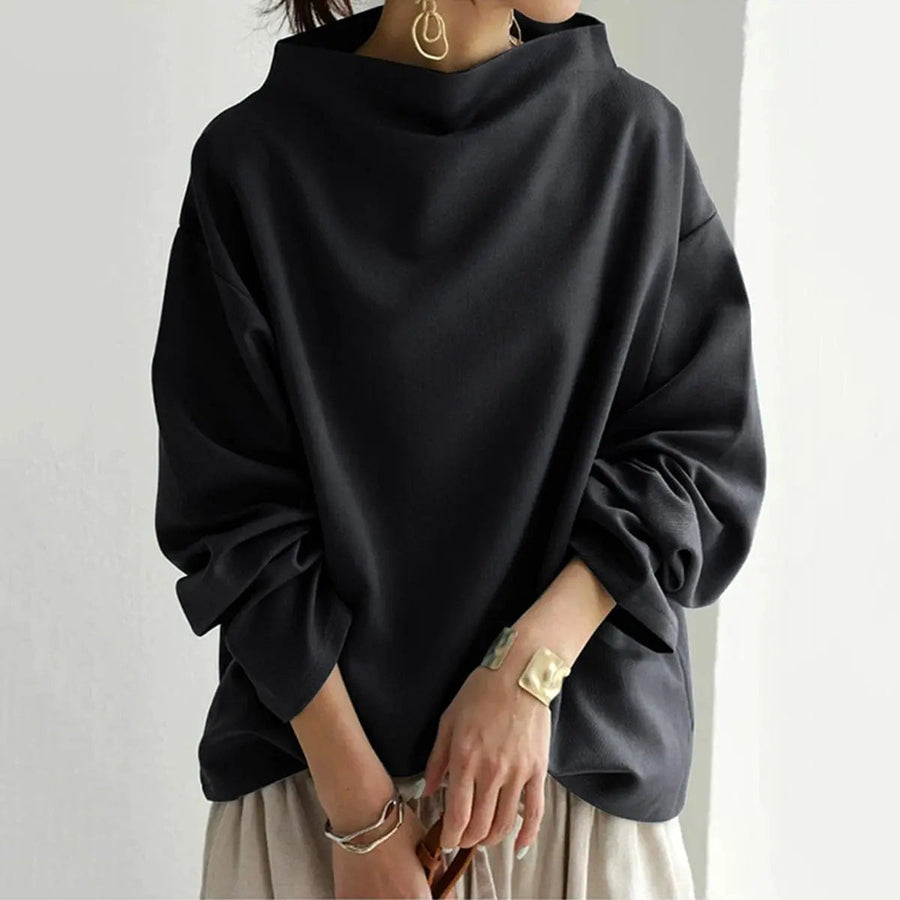 Adaline | Oversized Roll Neck Knit Top for Women