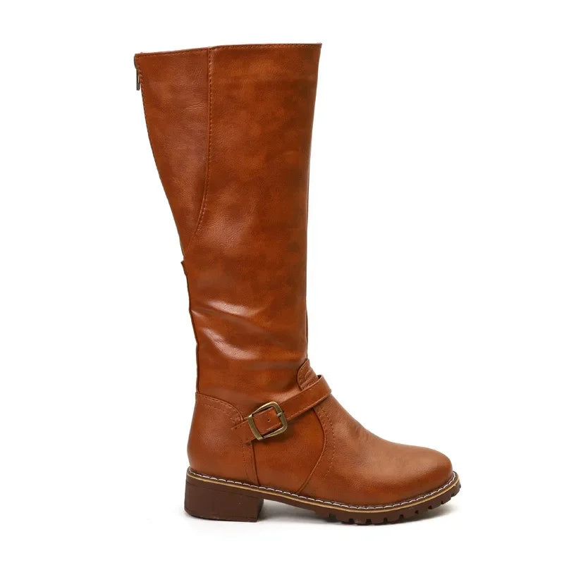 Lenora | Buckle Knee High Boots