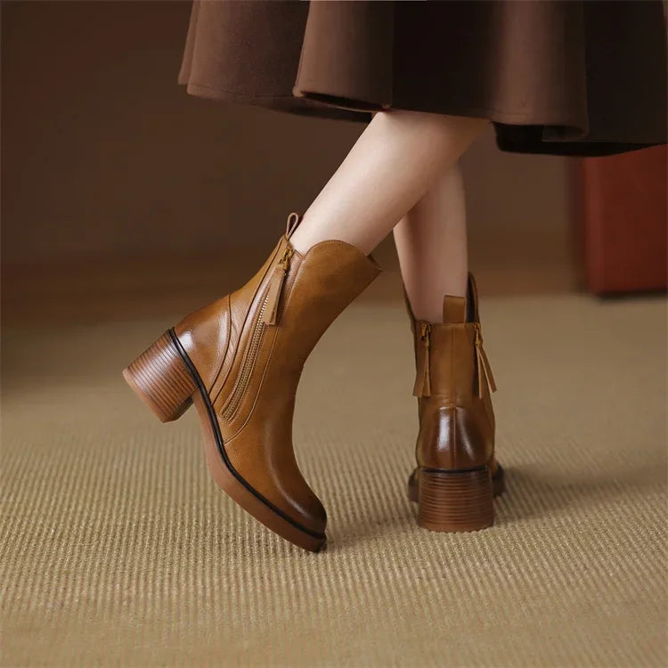 Emily | Stacked Heel Ankle Boots