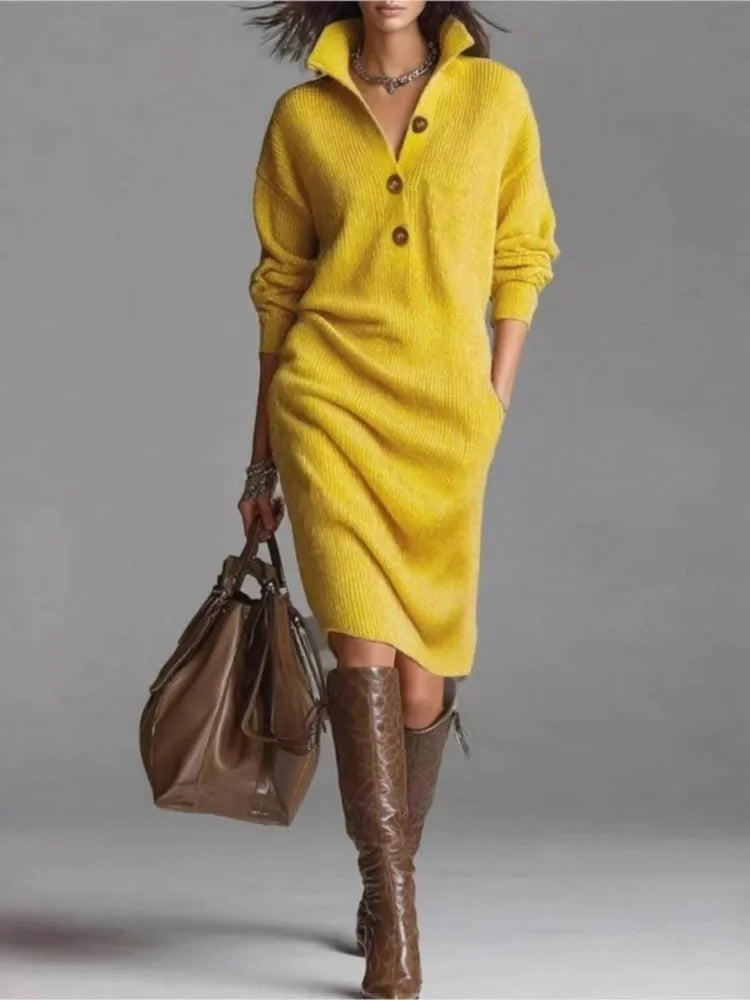 Olga | Ribbed Knit Sweater Dress